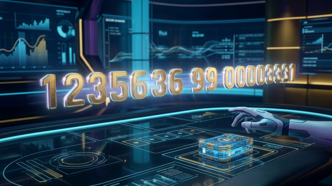 Futuristic golden Paysafecard PIN code floating above a digital casino table representing secure payments