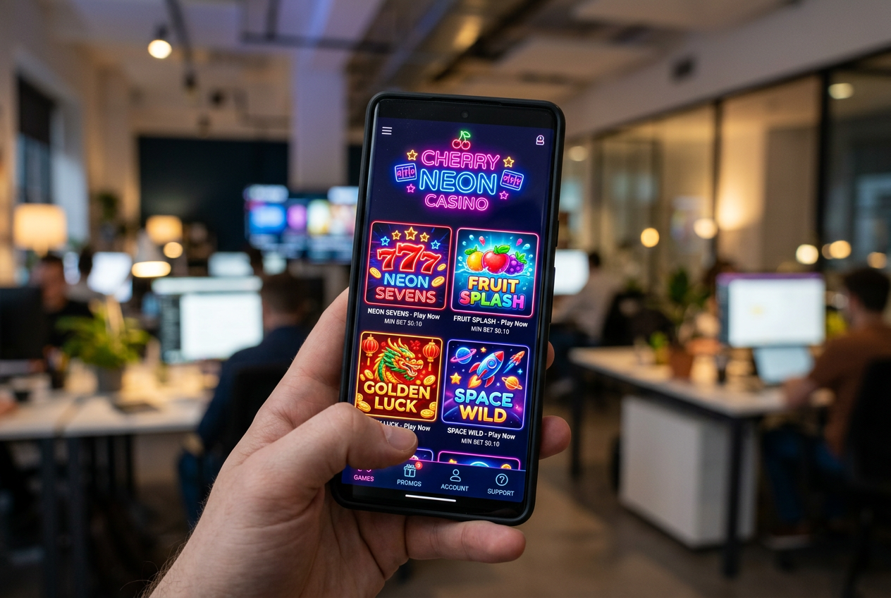 Nowoczesny interfejs kasyna Sierra Casino wyświetlany na smartfonie